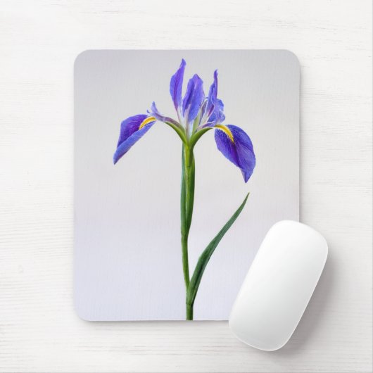 Tapis De Souris Fleurs | Fleur Iris Violet (Avec souris)