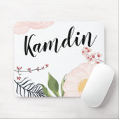 Tapis De Souris Fleurs florales blanches de souris personnalisées (Avec souris)