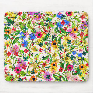Tapis De Souris Fleurs florales printanières jolies et colorées