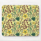 Tapis De Souris Fleurs florales sans coutures motifs, feuilles, br (Devant)
