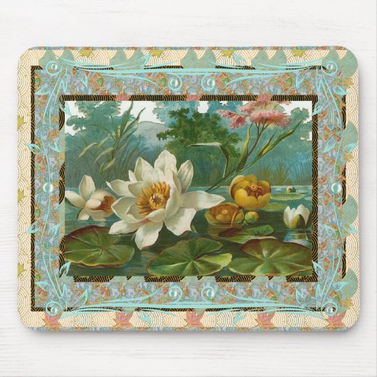 Tapis De Souris Fleurs florales Vintages Mousepad (Devant)