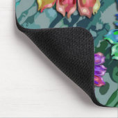 Tapis De Souris Fleurs fractales abstraites 2D | carter bleu vert (Coin)