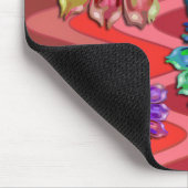 Tapis De Souris Fleurs fractales abstraites 2D | rouge sinus (Coin)