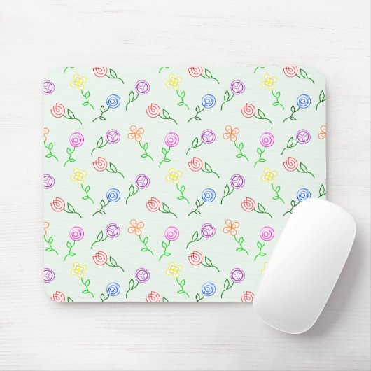 Tapis De Souris Fleurs géométriques (Avec souris)