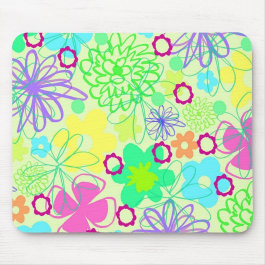 Tapis De Souris Fleurs graphiques (Devant)