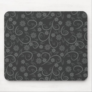 Tapis De Souris Fleurs grises mignonnes motif lancer oreiller