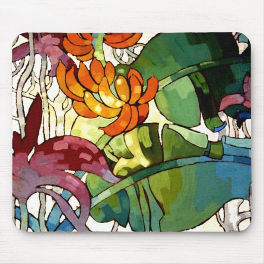 Tapis De Souris Fleurs hawaïennes, peinture colorée, (Devant)
