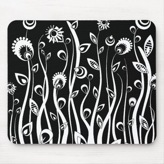 Tapis De Souris Fleurs imaginaires_blanc (Devant)