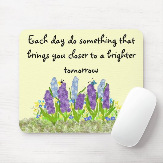 Tapis De Souris Fleurs Inspirantes Avec Message (Avec souris)