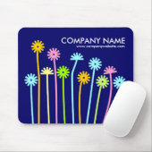 Tapis De Souris Fleurs joyeuses (bleu marine) (Avec souris)
