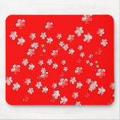 Tapis De Souris Fleurs joyeuses - Rouge - Mignonne (Devant)