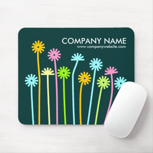 Tapis De Souris Fleurs Joyeuses (Vert foncé) (Avec souris)