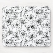 Tapis De Souris Fleurs Lys Noires (Devant)