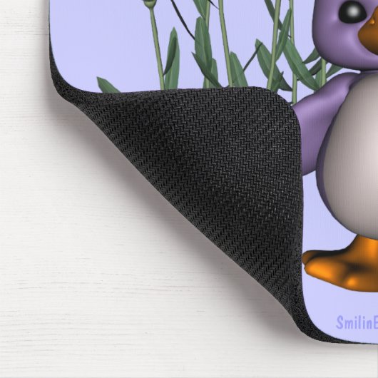 Tapis De Souris Fleurs marguerites d'oiseaux mauves mignonnes Mous (Coin)