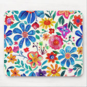 Tapis De Souris Fleurs mexicaines colorées (Devant)