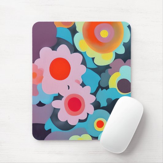 Tapis De Souris Fleurs mod rétro (Avec souris)