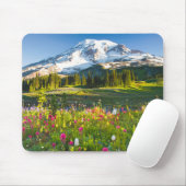 Tapis De Souris Fleurs | Mt. Rainier Fleurs sauvages (Avec souris)