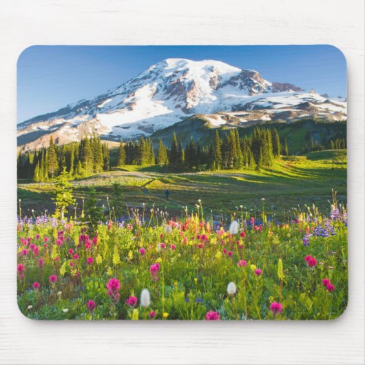 Tapis De Souris Fleurs | Mt. Rainier Fleurs sauvages (Devant)