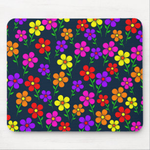 Tapis De Souris Fleurs multicolores motif floral