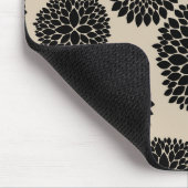 Tapis De Souris Fleurs noires crème (Coin)