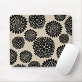 Tapis De Souris Fleurs noires crème (Avec souris)