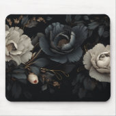 Tapis De Souris Fleurs noires et blanches (Devant)