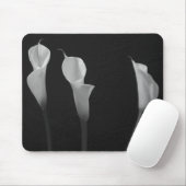 Tapis De Souris Fleurs noires et blanches (Avec souris)