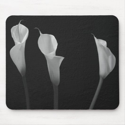Tapis De Souris Fleurs noires et blanches (Devant)