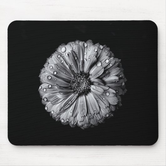 Tapis De Souris Fleurs Noires Et Blanches 10 (Devant)
