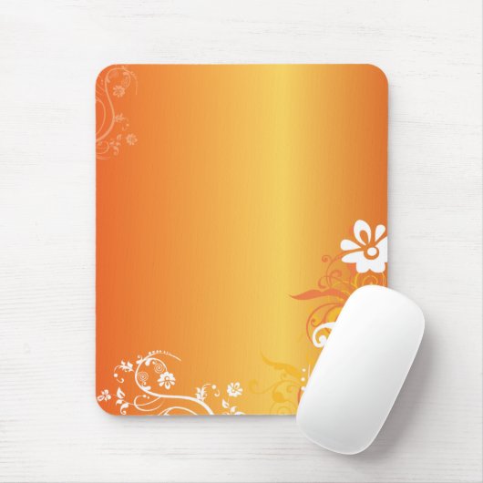 Tapis De Souris Fleurs orange (Avec souris)