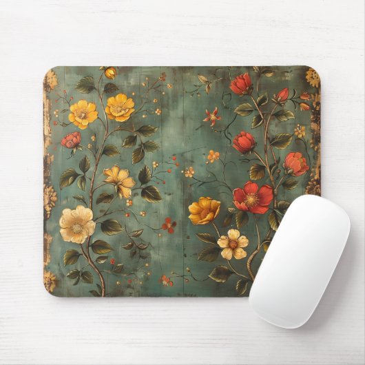 Tapis De Souris Fleurs orange et jaune (Avec souris)