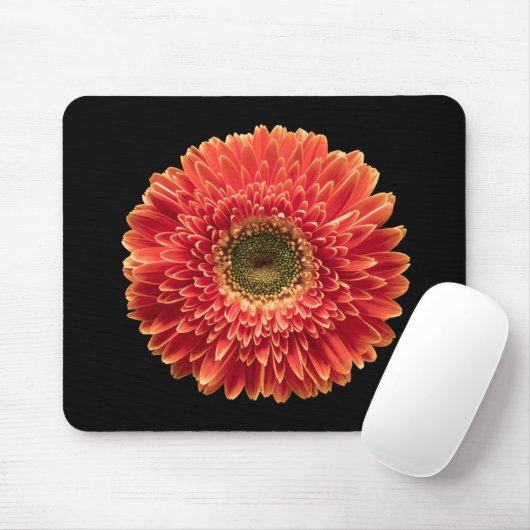 Tapis De Souris Fleurs | Orange Gerbera Daisy (Avec souris)