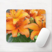 Tapis De Souris Fleurs oranges de lis (Avec souris)