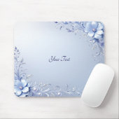 Tapis de souris Fleurs Ornées Bleues avec Perles (Avec souris)
