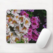 Tapis De Souris Fleurs papillon rose blanc et violet (Avec souris)