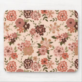 Tapis De Souris Fleurs Pêchent Motif botanique Brown (Devant)
