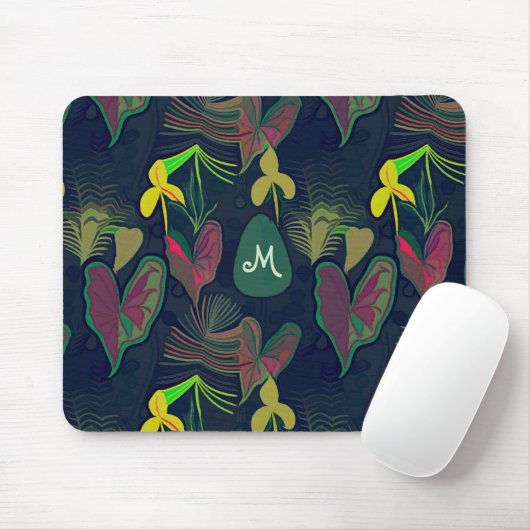 Tapis De Souris Fleurs Plantes tropicales (Avec souris)
