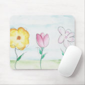 Tapis De Souris Fleurs Primitives Peintes (Avec souris)