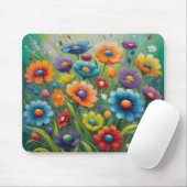 Tapis De Souris Fleurs printanières colorées (Avec souris)