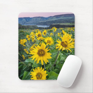 Tapis De Souris Fleurs   Rivière Balsomroot Columbia, Oregon