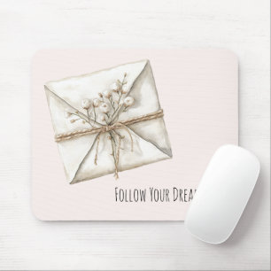 Tapis De Souris Fleurs Romantiques Rose Tendre Rêves Enveloppe