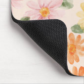 Tapis De Souris Fleurs Rose Jaune Bleu Pêche (Coin)