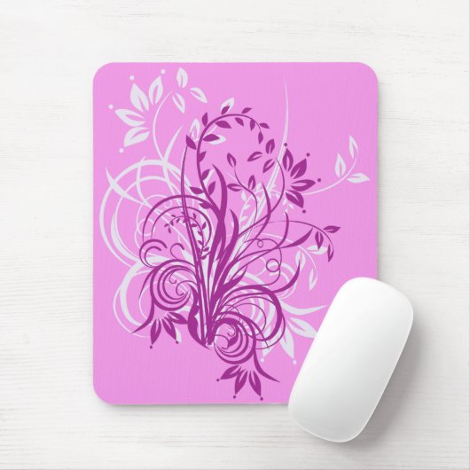 Tapis De Souris Fleurs roses (Avec souris)