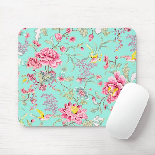 Tapis De Souris Fleurs Roses Avec Souris De Colibri (Avec souris)