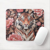 Tapis De Souris Fleurs roses de tigre en Mémerisation (Avec souris)