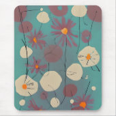 Tapis De Souris Fleurs roses et blanches rétro (Devant)