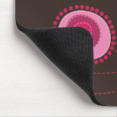 Tapis De Souris Fleurs roses et motif heureux Mousepad de point (Coin)