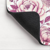 Tapis De Souris fleurs roses et rouge foncé (Coin)