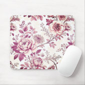 Tapis De Souris fleurs roses et rouge foncé (Avec souris)