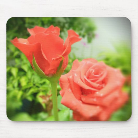 Tapis De Souris Fleurs Roses romantiques (Devant)